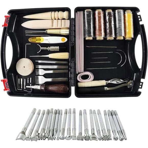 52pcs Leather Sewing Tools Kit DIY Leather Craft Tools Hand Stitching Tool Set - Picture 8 of 8